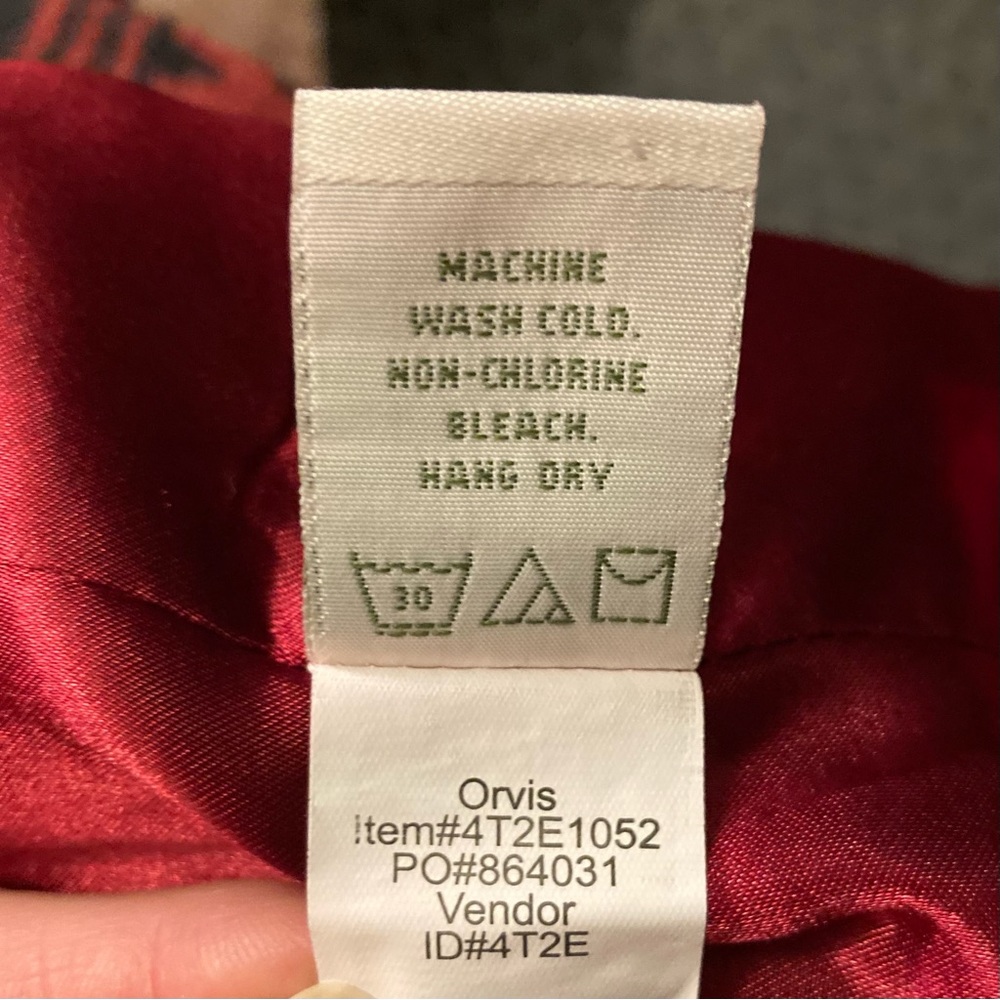 Orvis Vest Black Red Diamond Patterned 3 Button W… - image 7